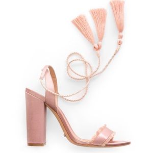 SCHUTZ x Free People Fringe Tassle Peach heels